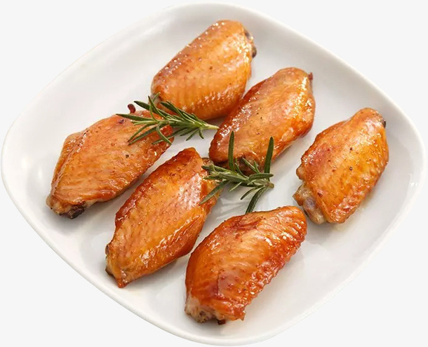 卡通手绘一盘鸡翅