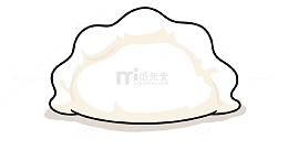 矢量卡通一个饺子