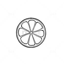 单个柠檬片柠檬简笔画