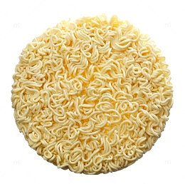 黄色圆形油榨方便面