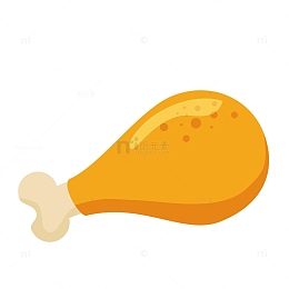 一块黄色的卡通鸡腿