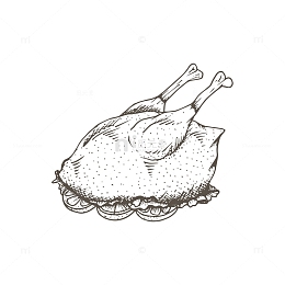 复活节烤鸡素描简笔画