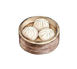 手绘矢量包子图