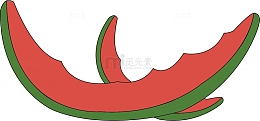 西瓜皮png矢量素材