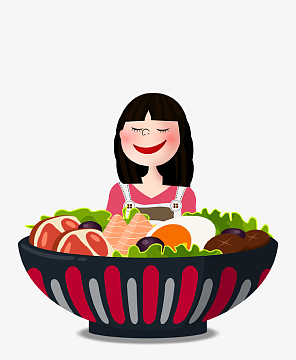 卡通手绘美食吃货插画