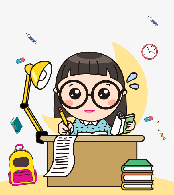 卡通手绘高考冲刺女孩插画[声明] 觅元素所有素材为用户免费分享产生