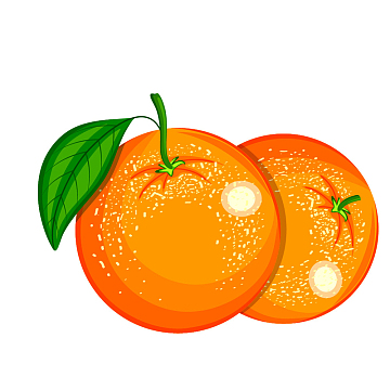 卡通手绘水果装饰海报设计橘子