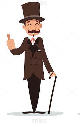 手绘卡通贵族绅士人物