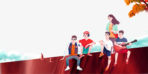 简洁青春不散场毕业季插画