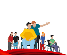 卡通残疾人插画免抠