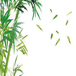 清明节水墨风竹叶元素