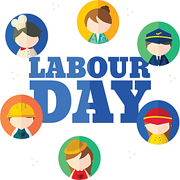 卡通小人劳动节海报