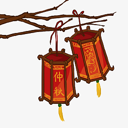 手绘卡通中秋灯笼