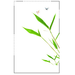 清明节水墨风竹叶元素