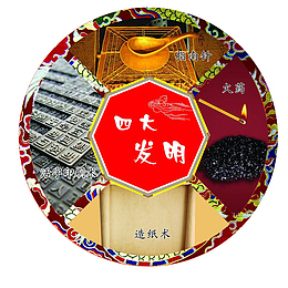 四大发明宣传海报免抠下载