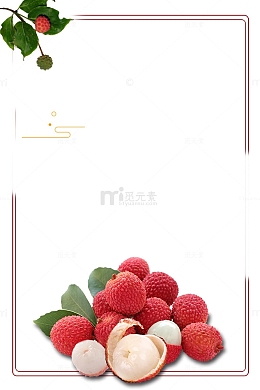 夏天水果荔枝海报边框