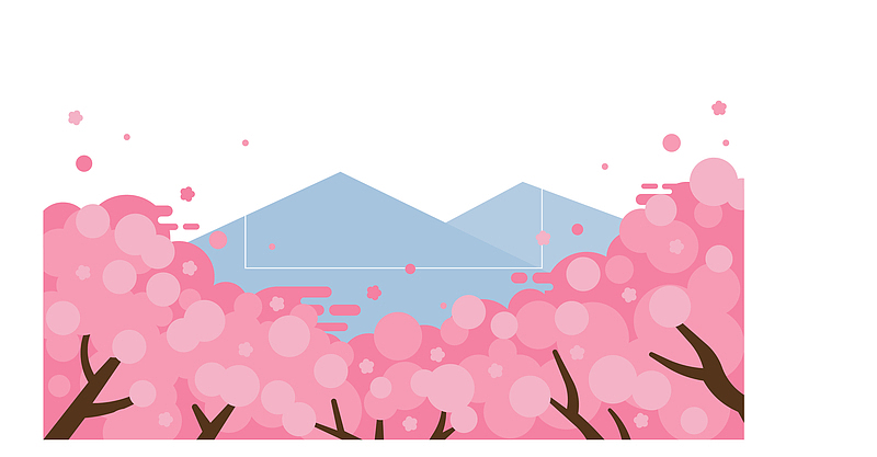 富士山浪漫樱花海报