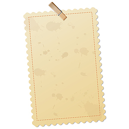 复古纸张和木质夹子