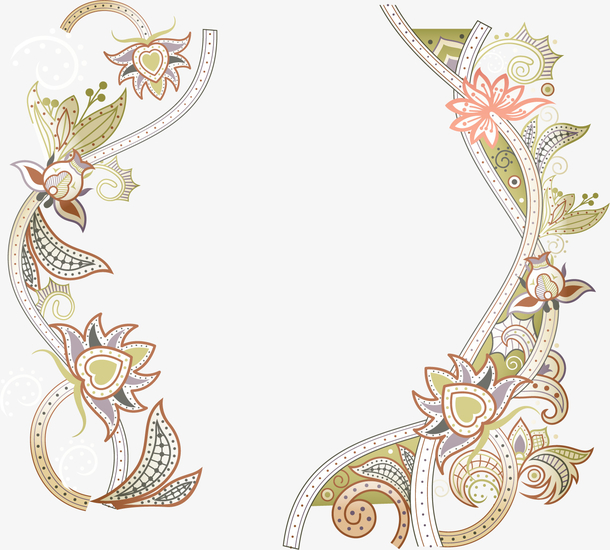矢量手绘花纹边框