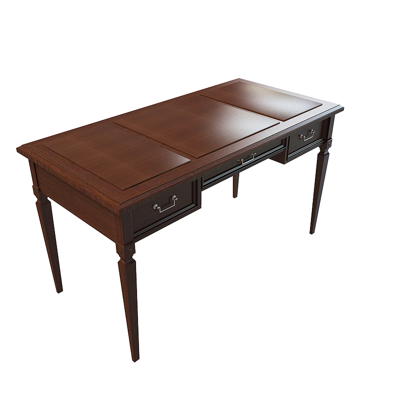 复古棕色简单中式书桌