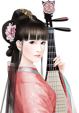 复古琵琶少女人物
