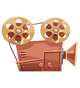 水彩复古放映机免抠图