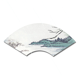 清明水墨风山水画