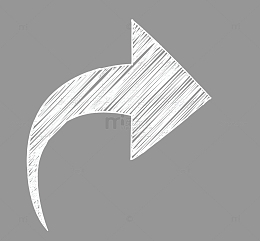 转弯的箭头的粉笔画