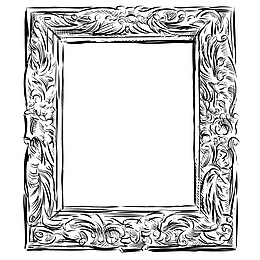 复古古典画框相框素描