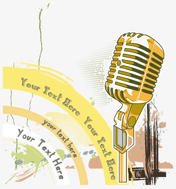 手绘复古麦克风矢量