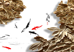金鱼镂空木雕