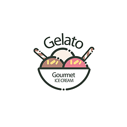 矢量卡通复古冰淇淋标识