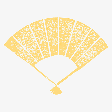 黄色日系卡通扇子