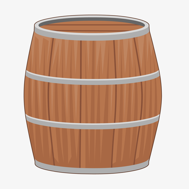 卡通木桶设计矢量图