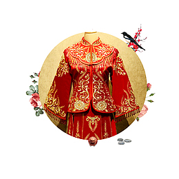 复古龙凤褂结婚礼服