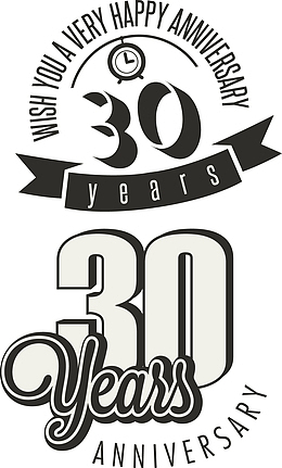 矢量怀旧结婚三十周年标志设计
