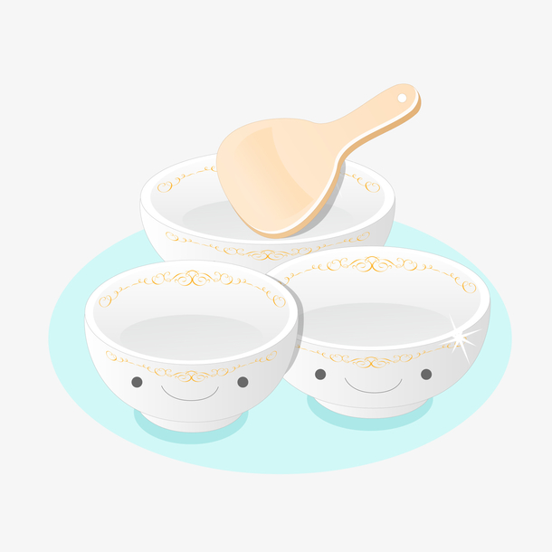 卡通碗里的汤设计矢量图