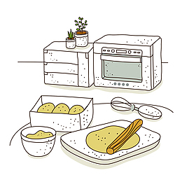 手绘微波炉擀面皮