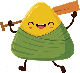 矢量图准备划船的粽子