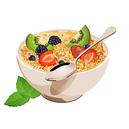 美味燕麦粥矢量图设计