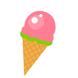 卡通粉色冰淇淋矢量图