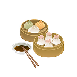 卡通包子和烧麦免抠图