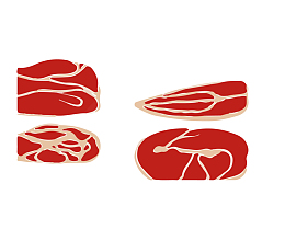 牛肉片矢量图