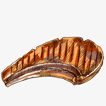 矢量手绘美食aipng烤牛排矢量图png吃肉的圣诞老人png西餐牛排矢量图