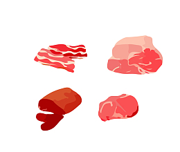 新鲜肉片素材
