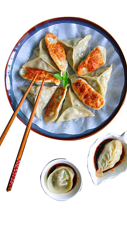 煎饺子图片