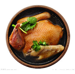 产品实物香菜老母鸡汤