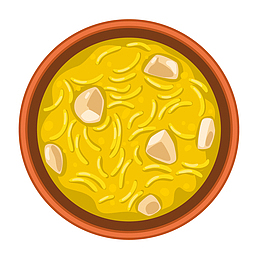 卡通碗里的食物俯视图