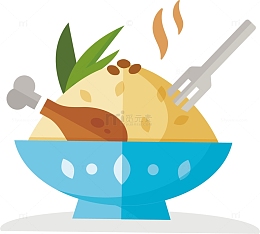 矢量图色香味俱全的饭菜