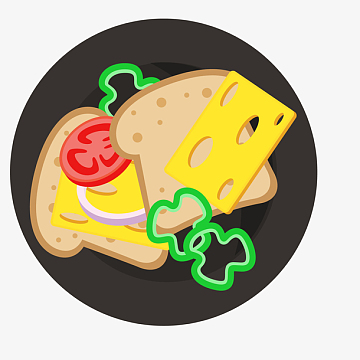 卡通创意早餐食物